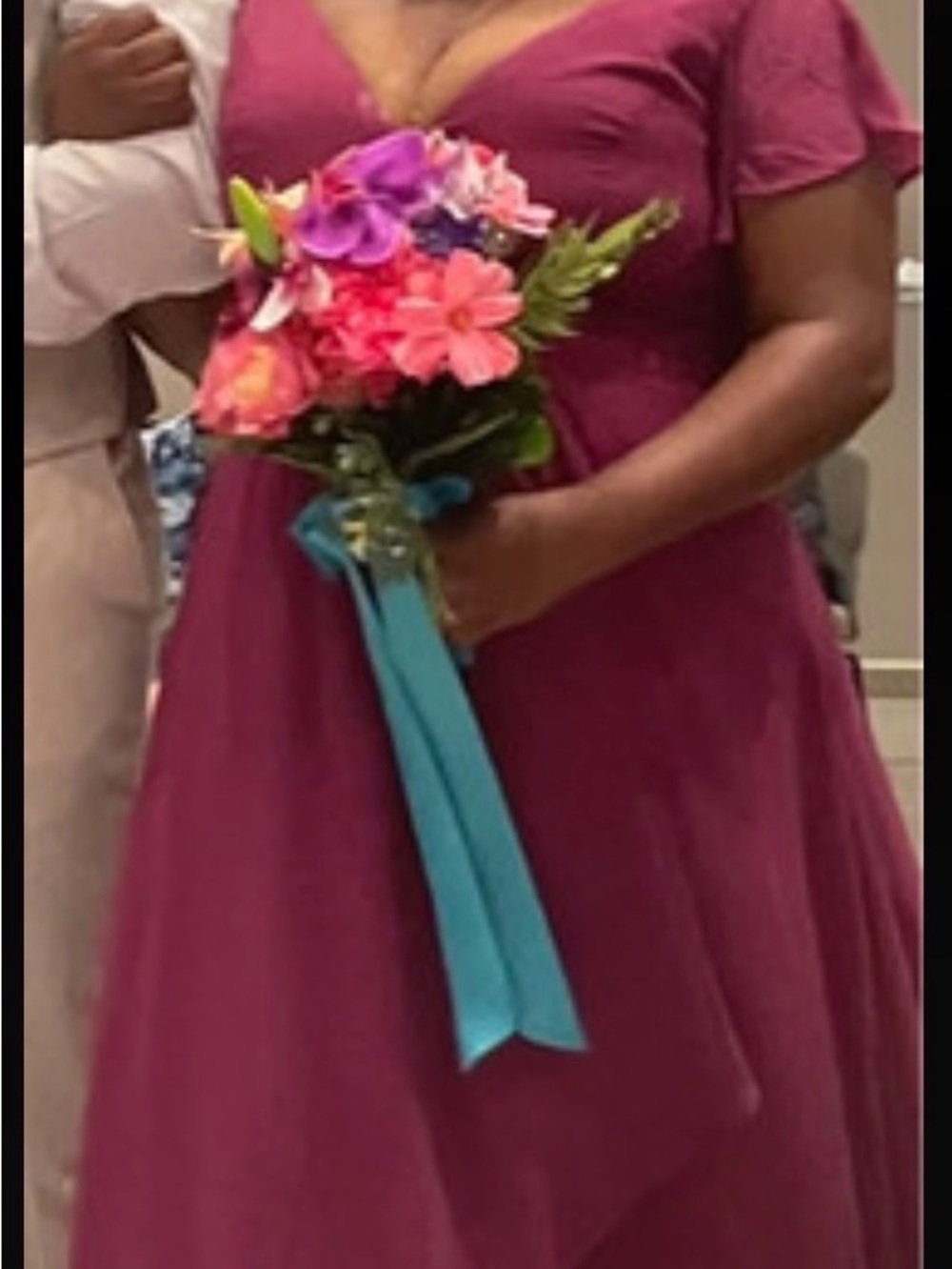 JJs House orchid V-Neck A-Line Bridesmaid Dress